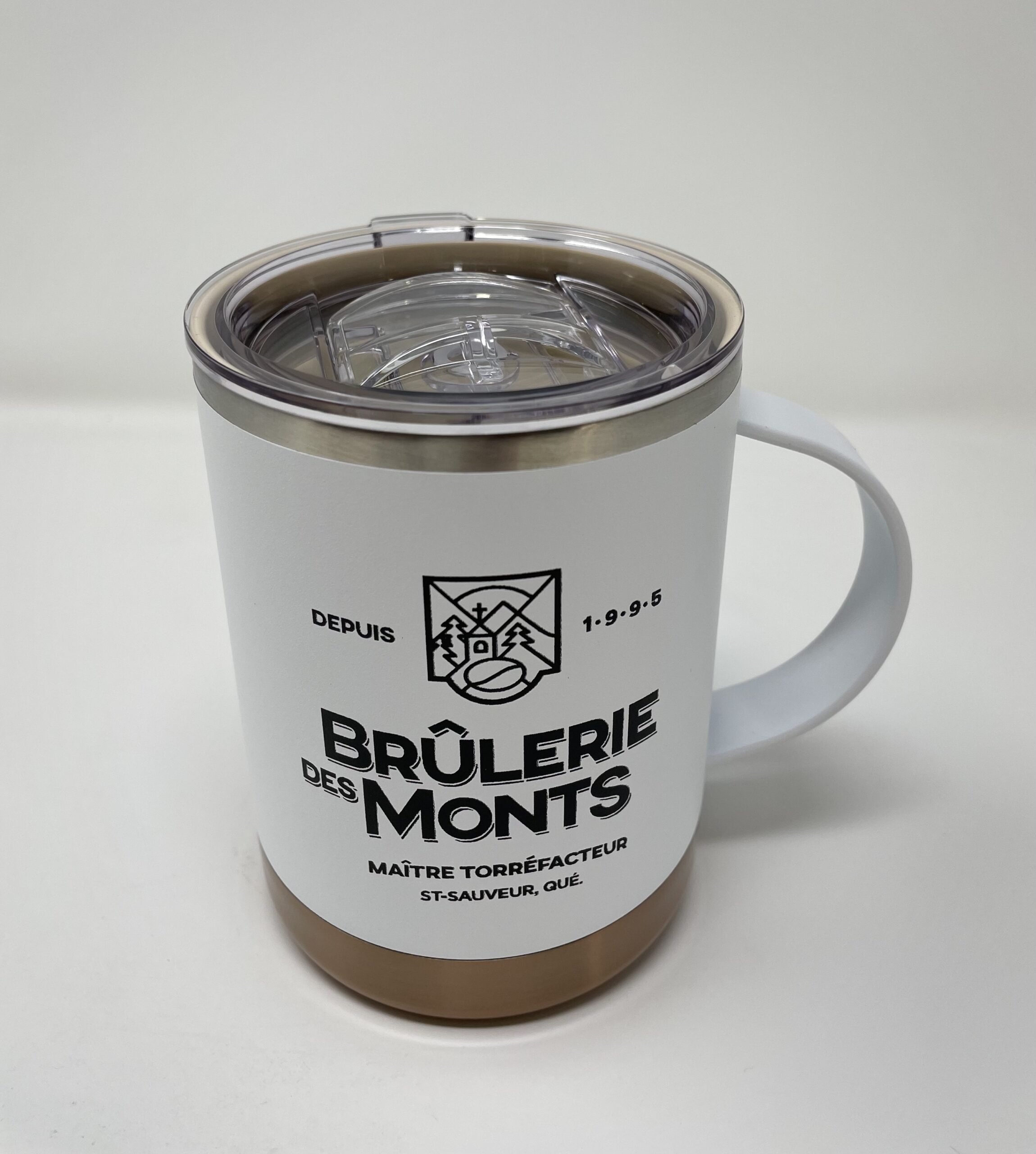 Tasse à café isotherme 12 oz/ 360ml Blanc - Brûlerie des Monts