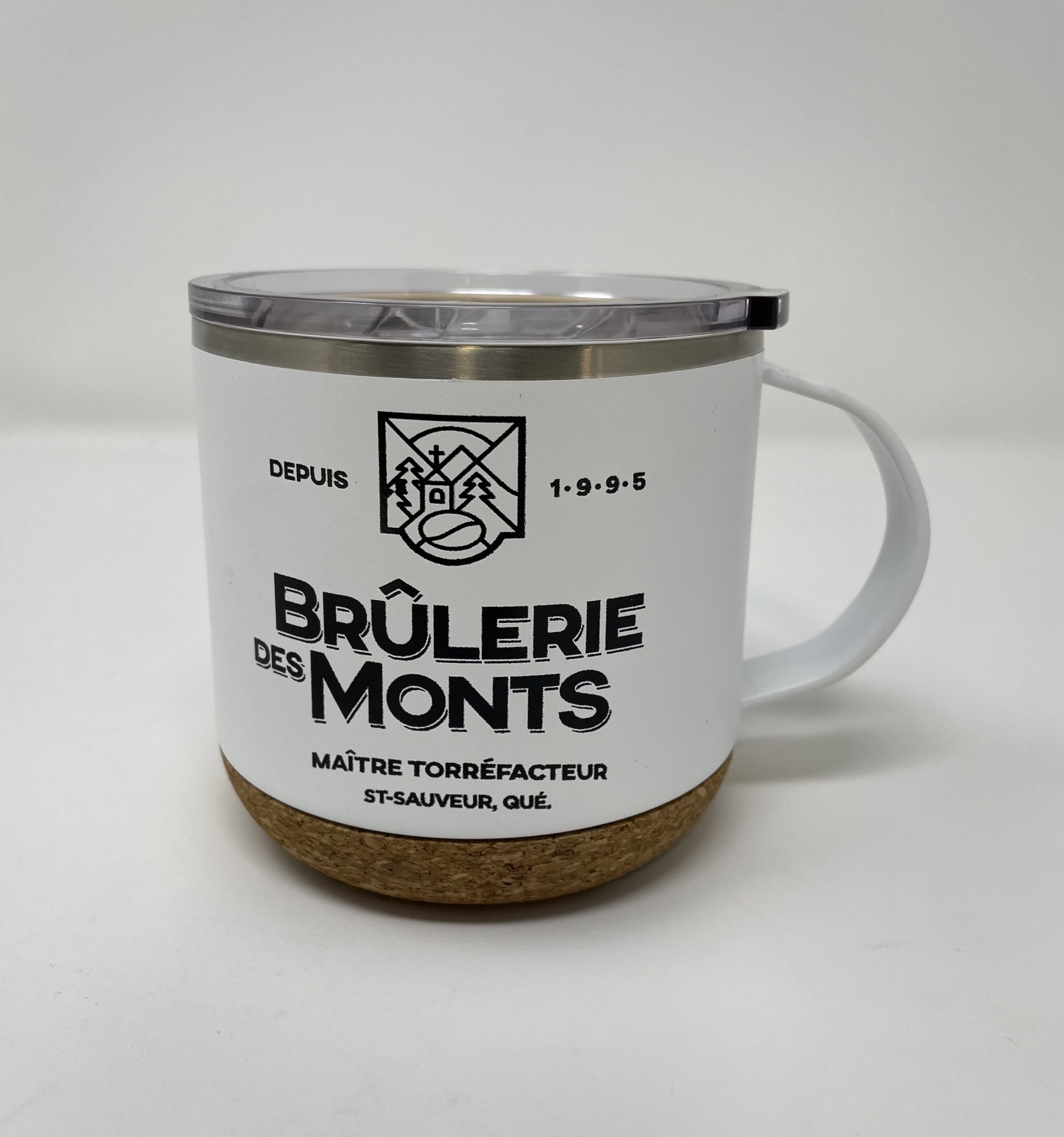 Tasse à café isotherme 16 oz/ 490ml Blanc - Brûlerie des Monts